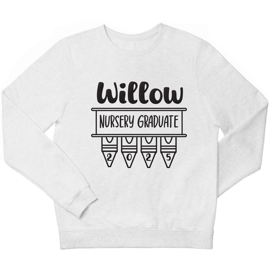 Personalised nursery graduate 2025 children's white sweater 12-13 Years