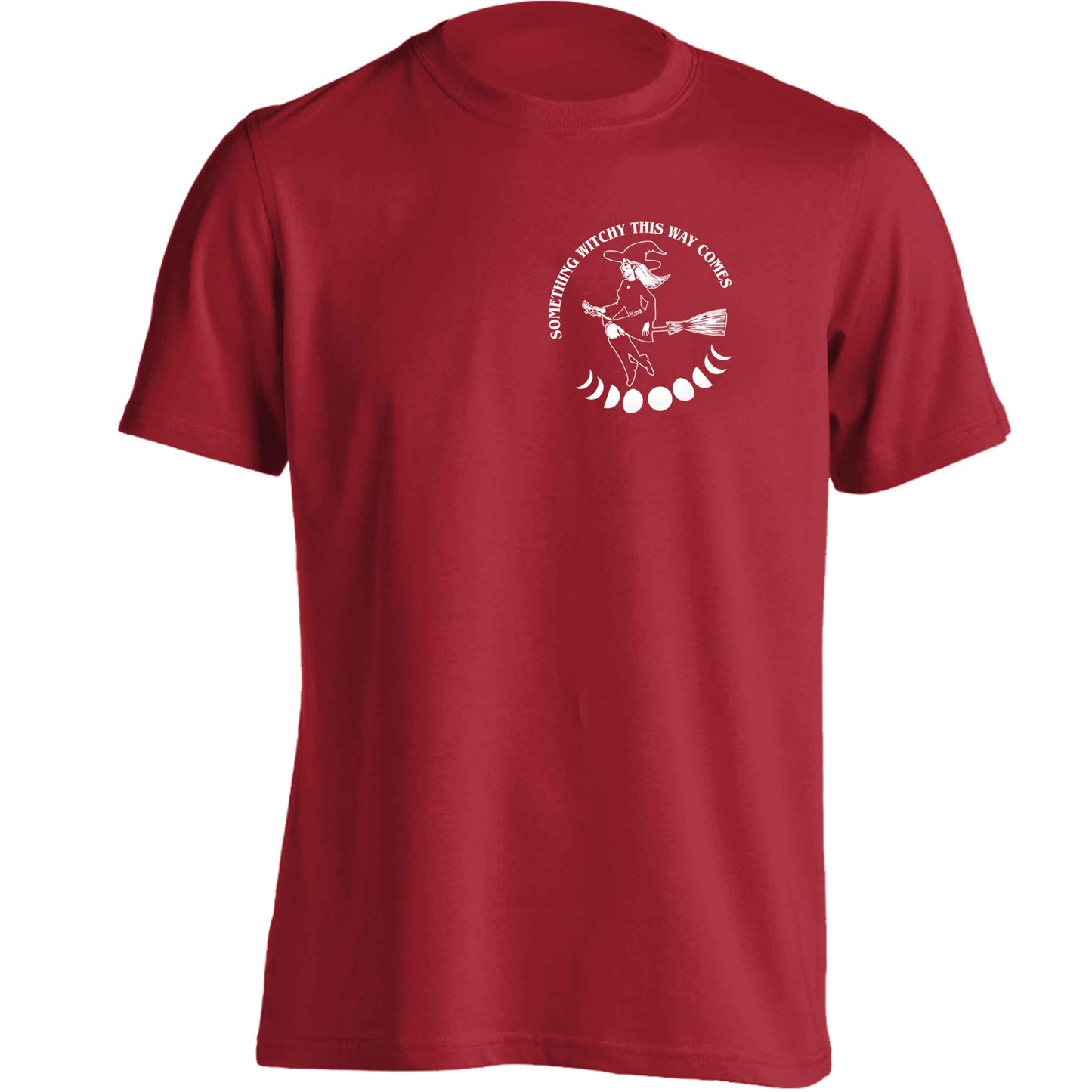 Feeling witchy? This design should hit the spot! adults unisex red Tshirt 2XL
