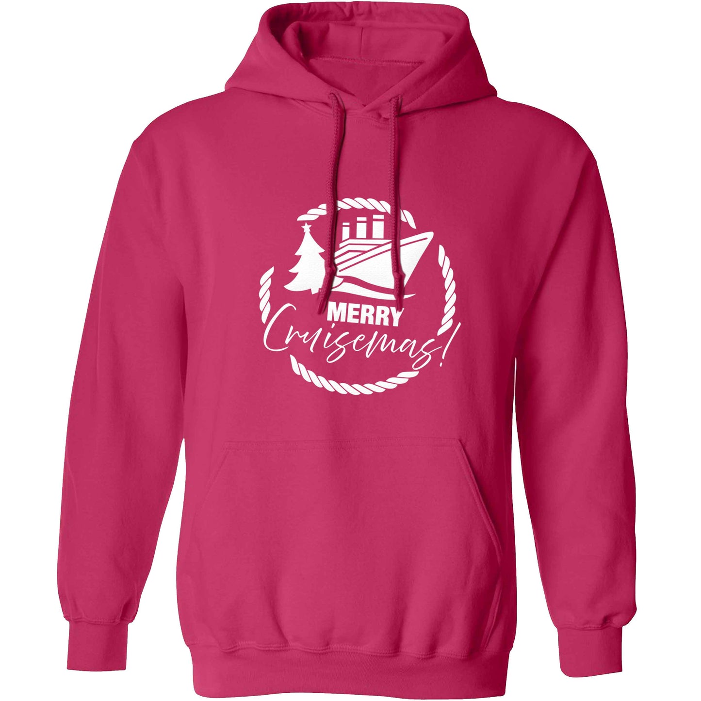 Merry cruismas adults unisex pink hoodie 2XL