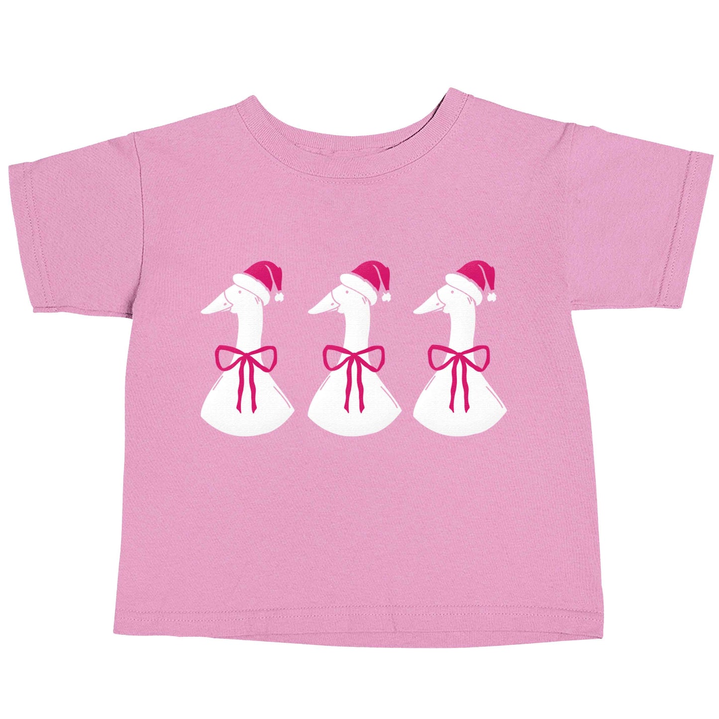 Christmas geese light pink baby toddler Tshirt 2 Years