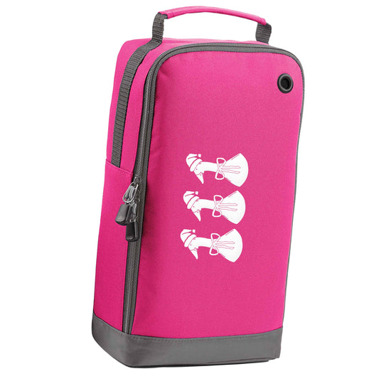 Christmas geese pink sports shoe bag horizontal print