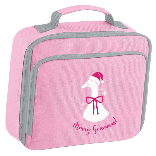 Merry goosemas insulated pink lunch bag cooler
