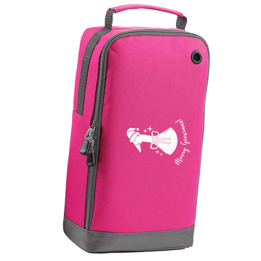 Merry goosemas pink sports shoe bag horizontal print