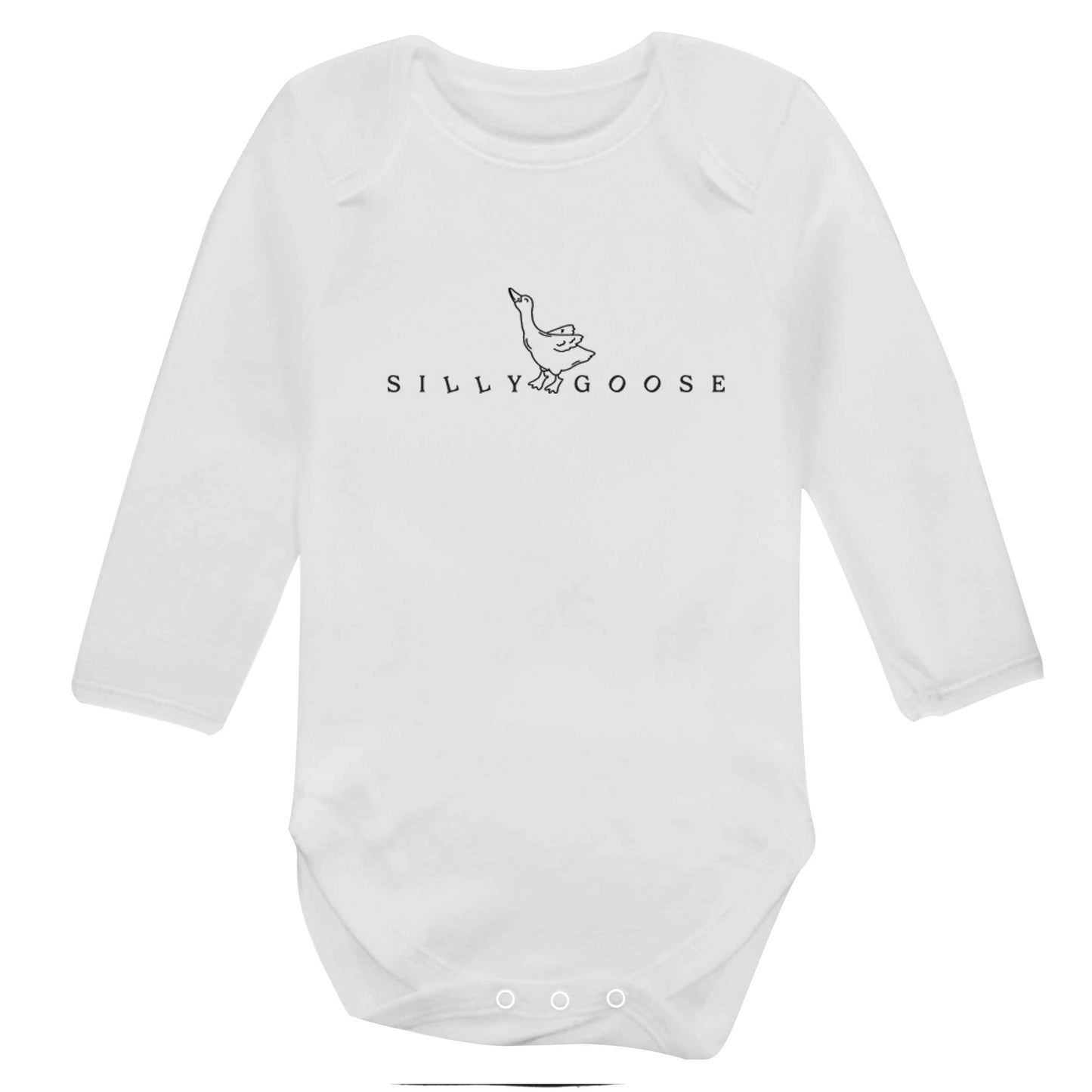 Silly goose baby bodysuit long sleeved white 6-12 months