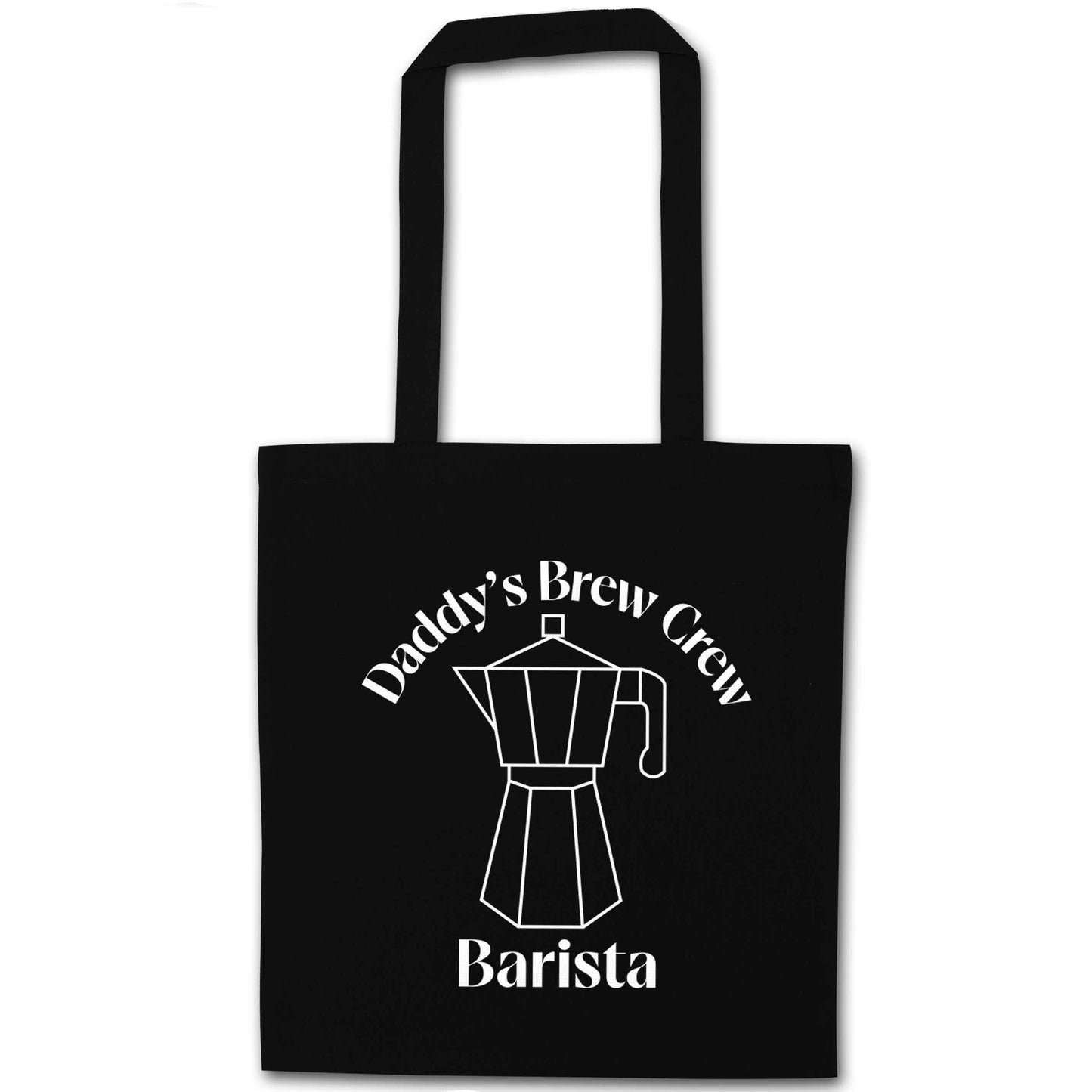 Daddy's brew crew black tote bag