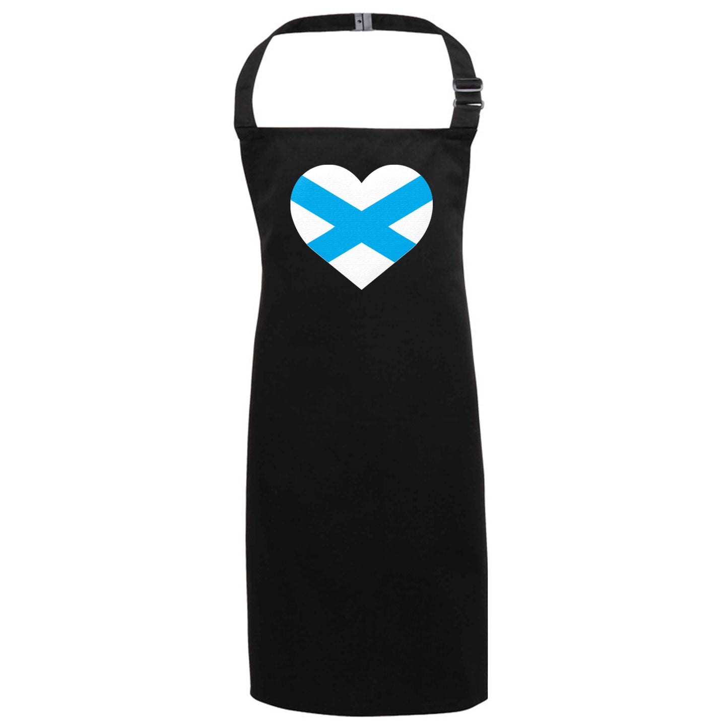 Scottish Saltire heart flag black apron 7-10 years