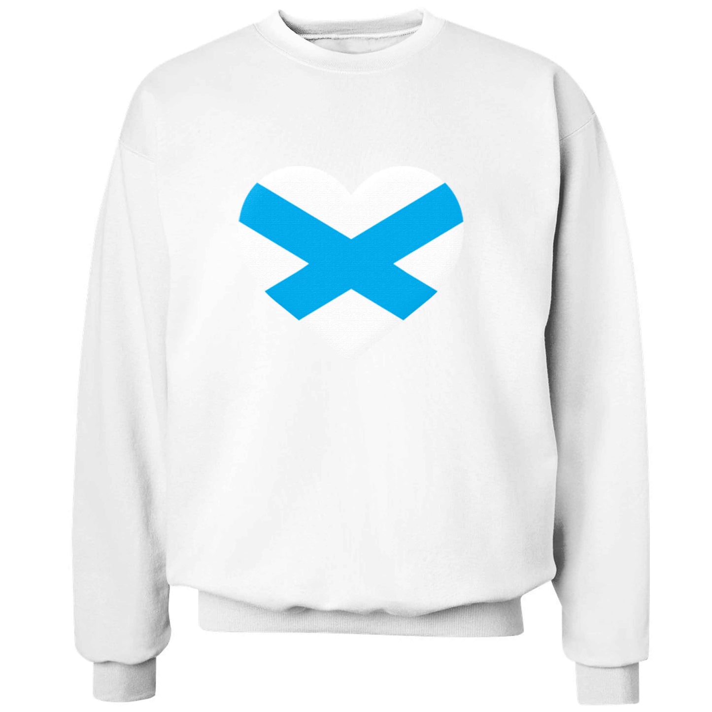 Scottish Saltire heart flag adult's unisex white sweater 2XL
