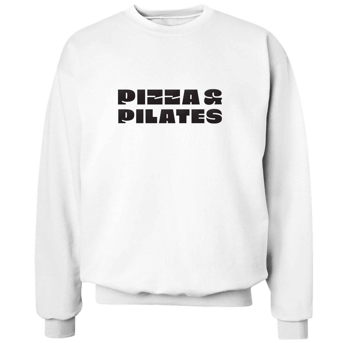 Pizza and pilates adult's unisex white sweater 2XL