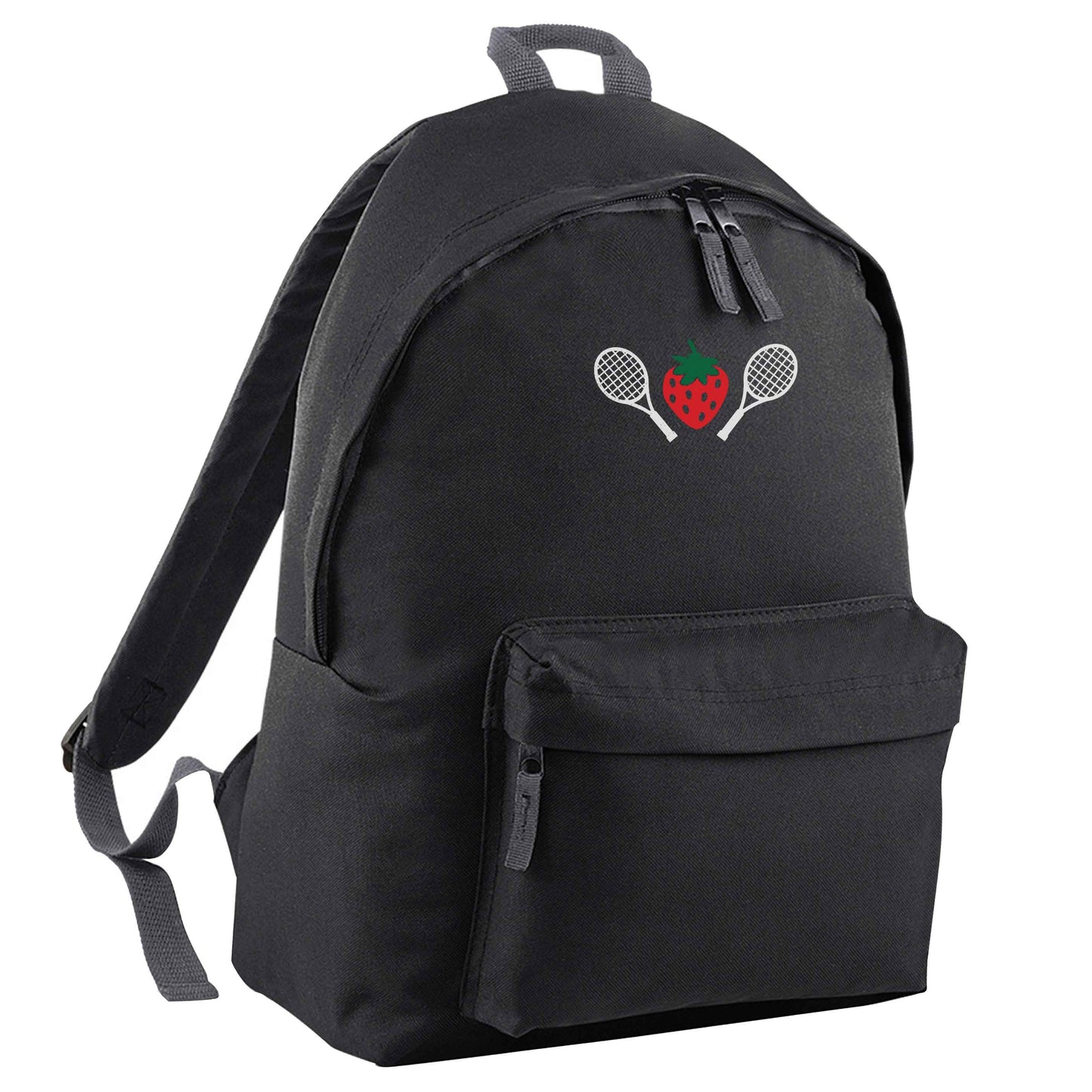 Strawberry and tennis black adults backpack