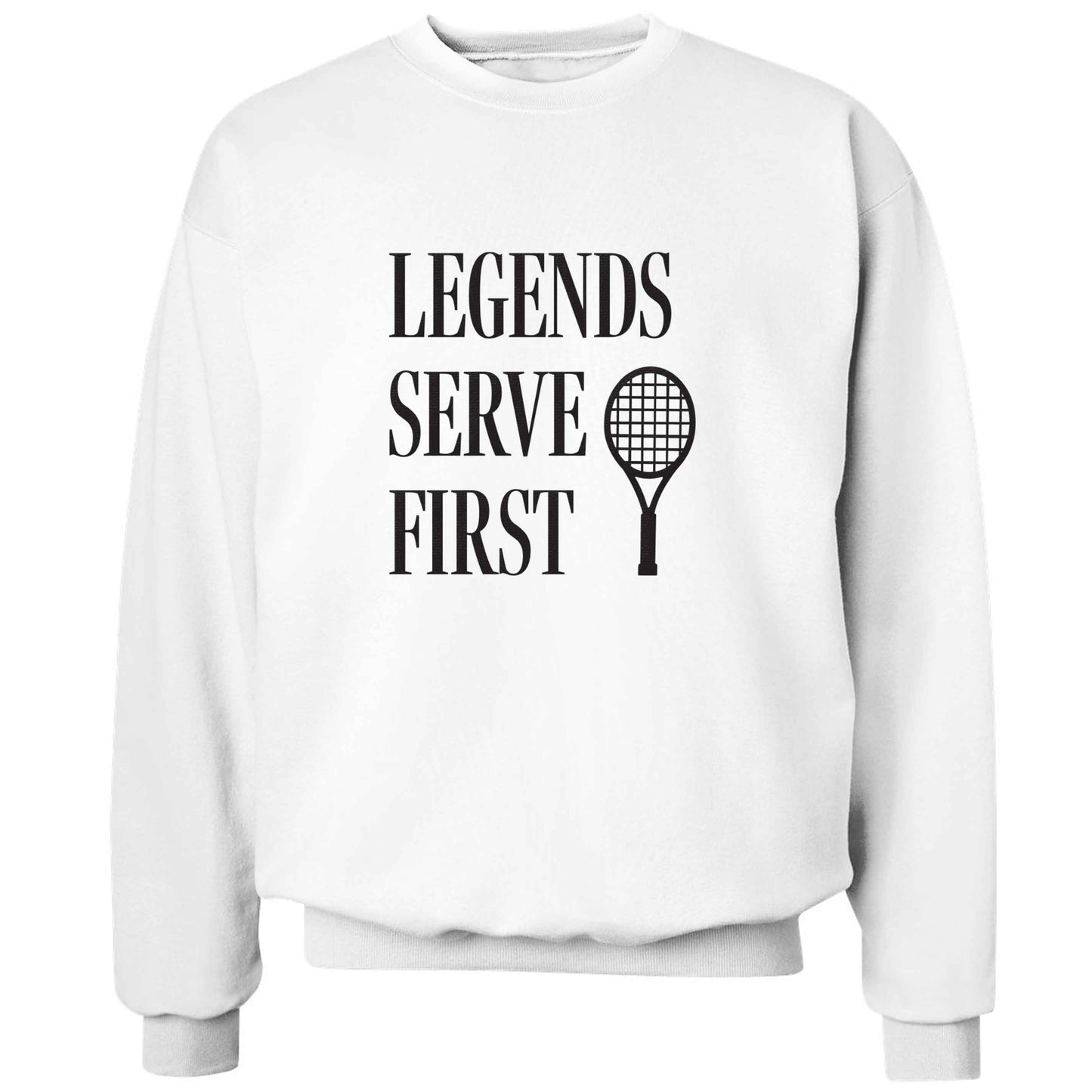 Legends serve first adult's unisex white sweater 2XL