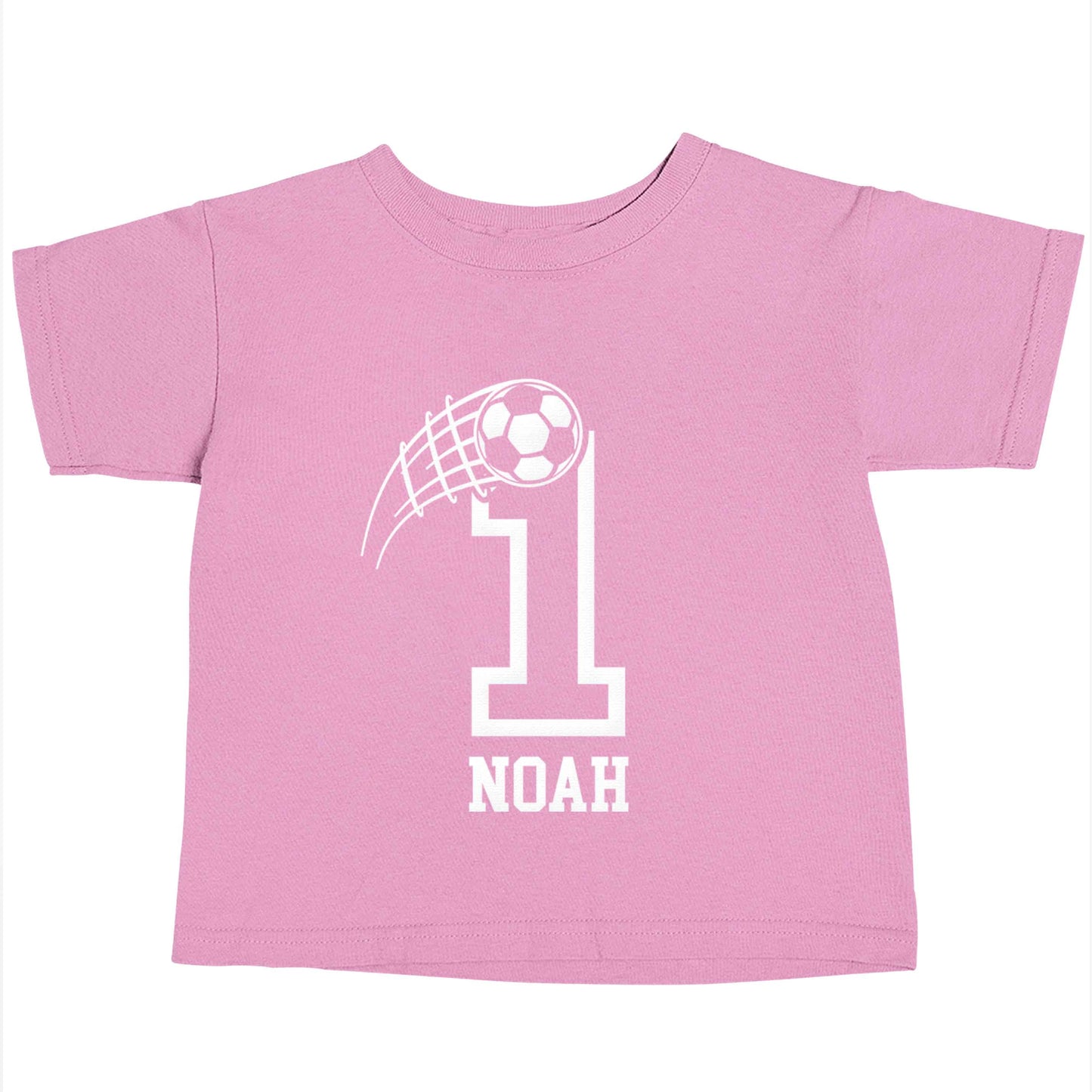 Personalised football number light pink baby toddler Tshirt 2 Years