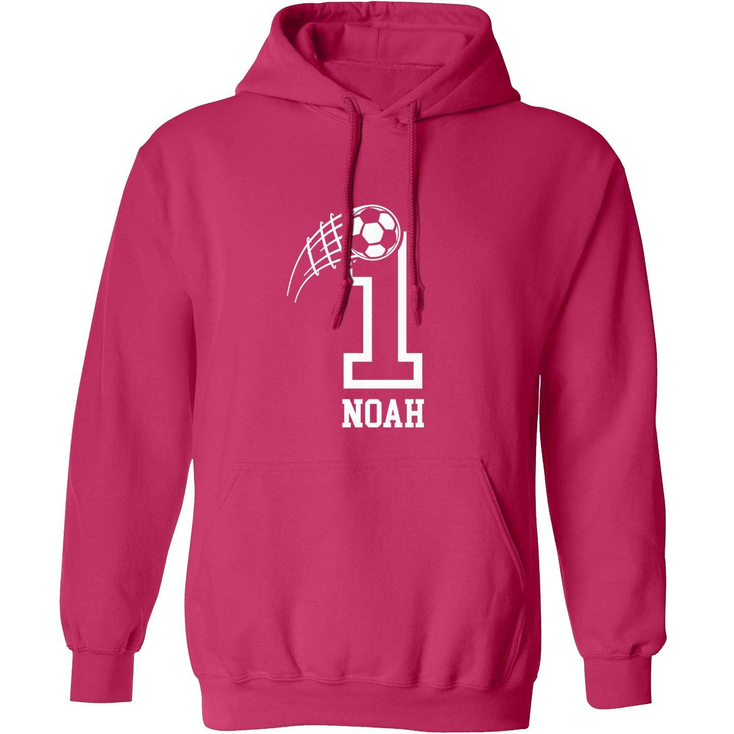 Personalised football number adults unisex pink hoodie 2XL