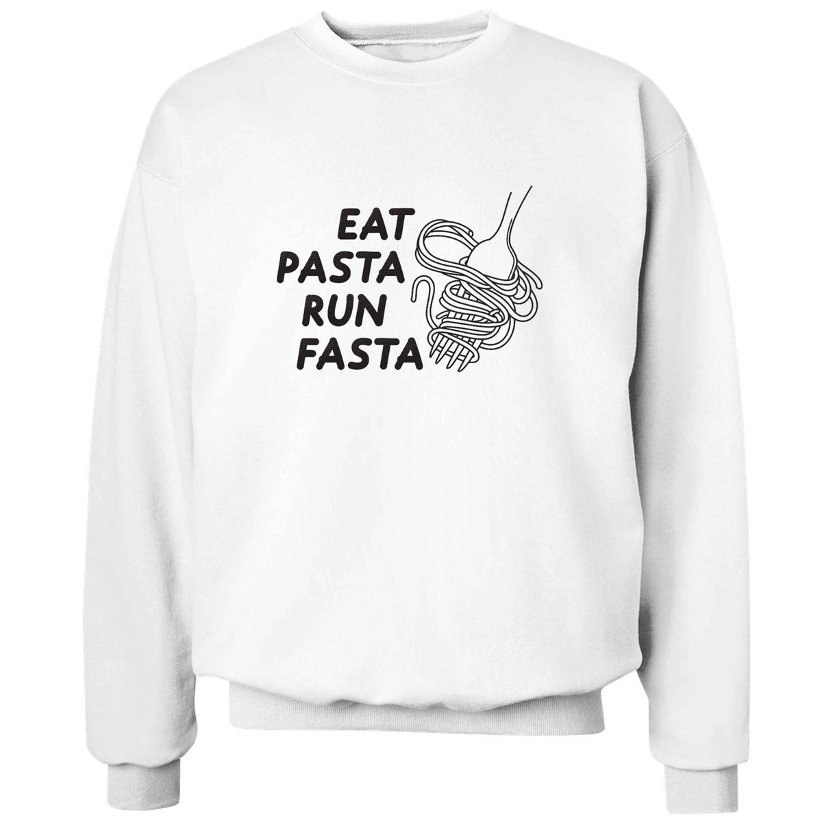 Eat pasta run fasta adult's unisex white sweater 2XL