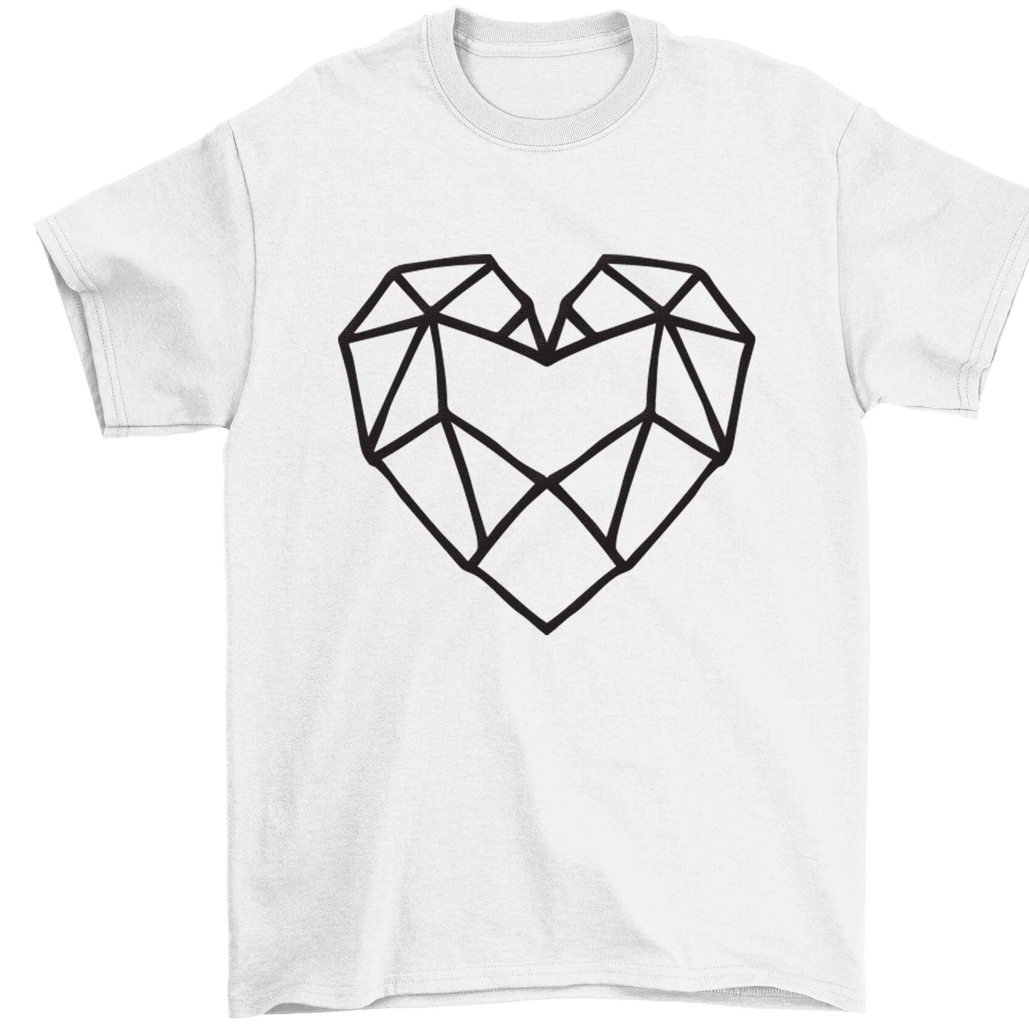 Geometric heart Children's white Tshirt 12-13 Years