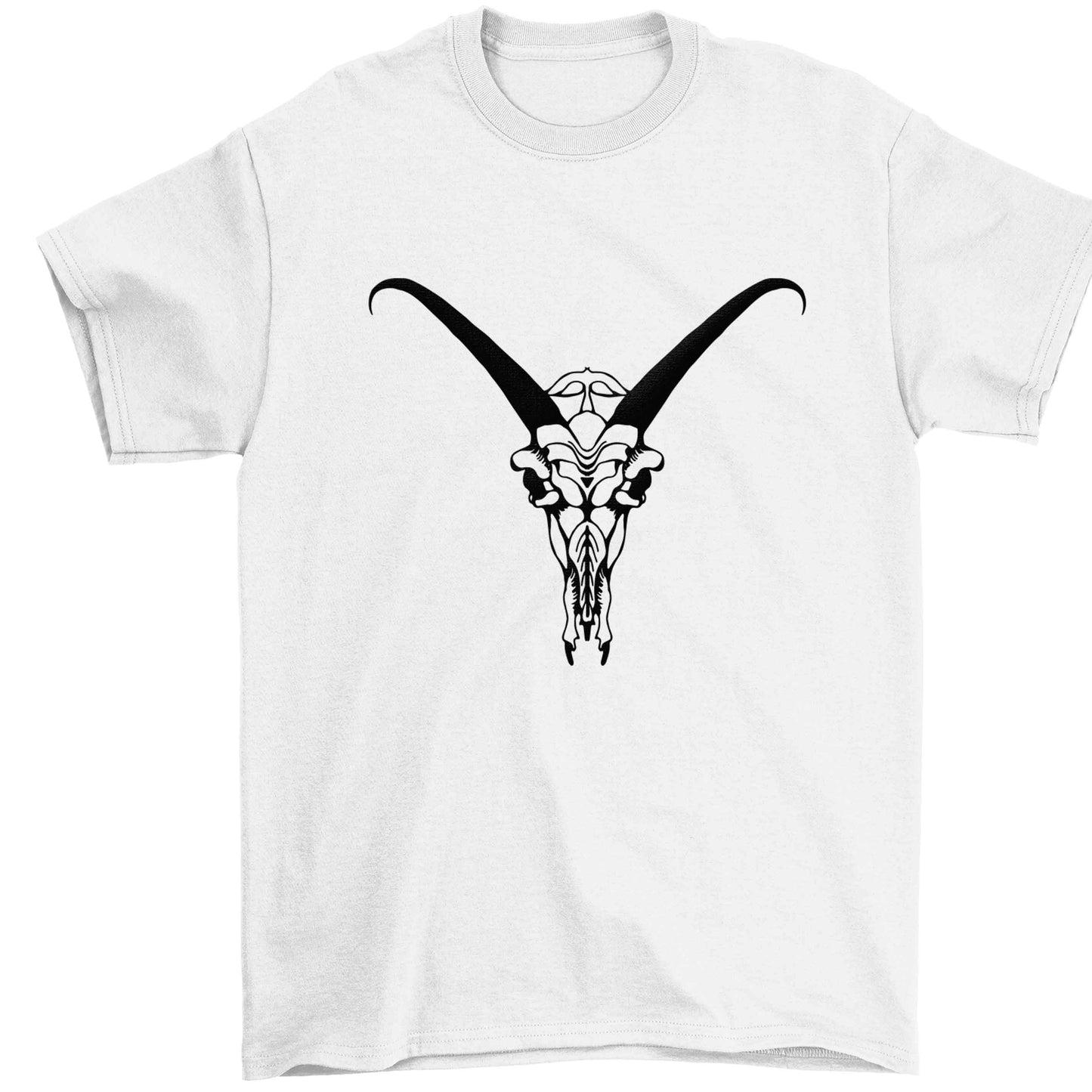 Deer skull illustration Children's white Tshirt 12-13 Years