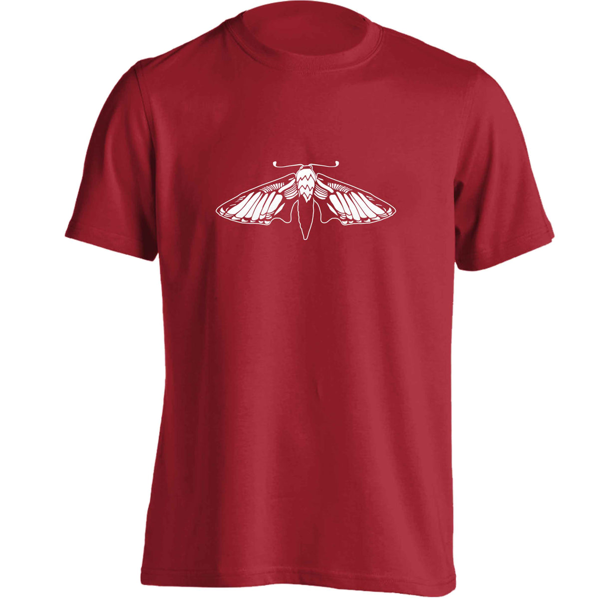 Moth illustration adults unisex red Tshirt 2XL