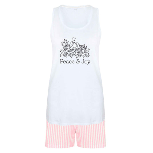 Peace & Joy size XL women's pyjama shorts set in pink