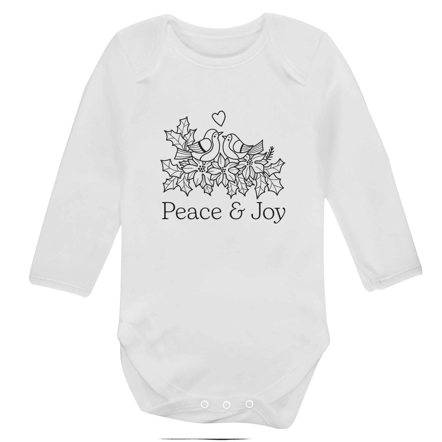 Peace & Joy baby bodysuit long sleeved white 6-12 months