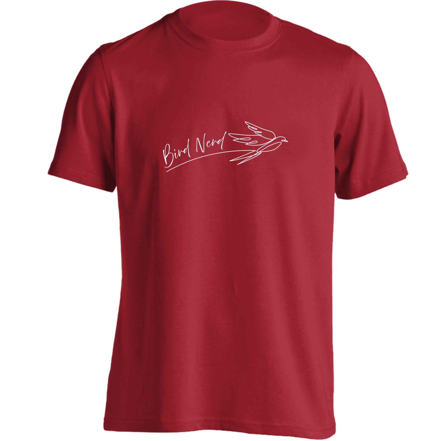 Bird nerd adults unisex red Tshirt 2XL