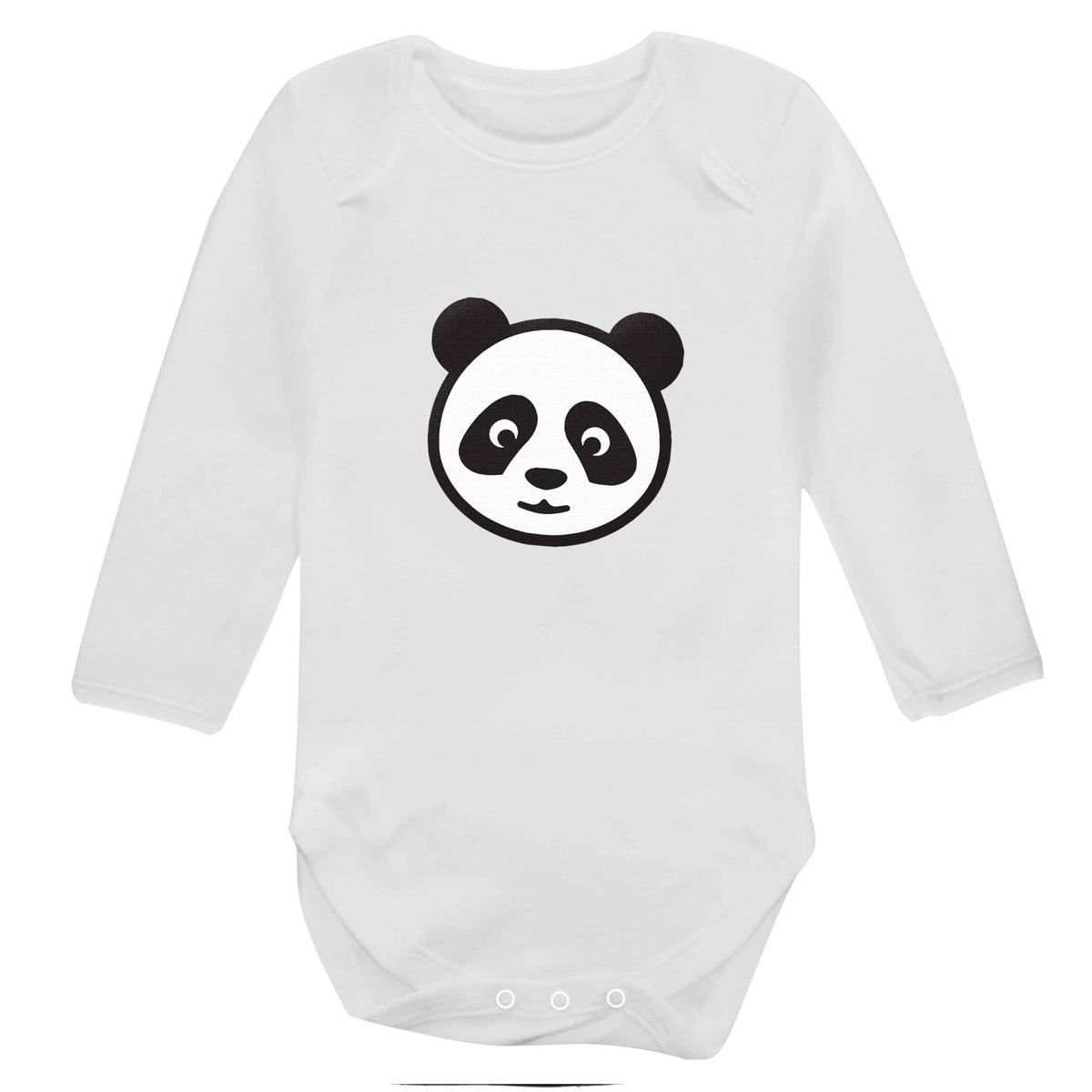 Panda face baby bodysuit long sleeved white 6-12 months