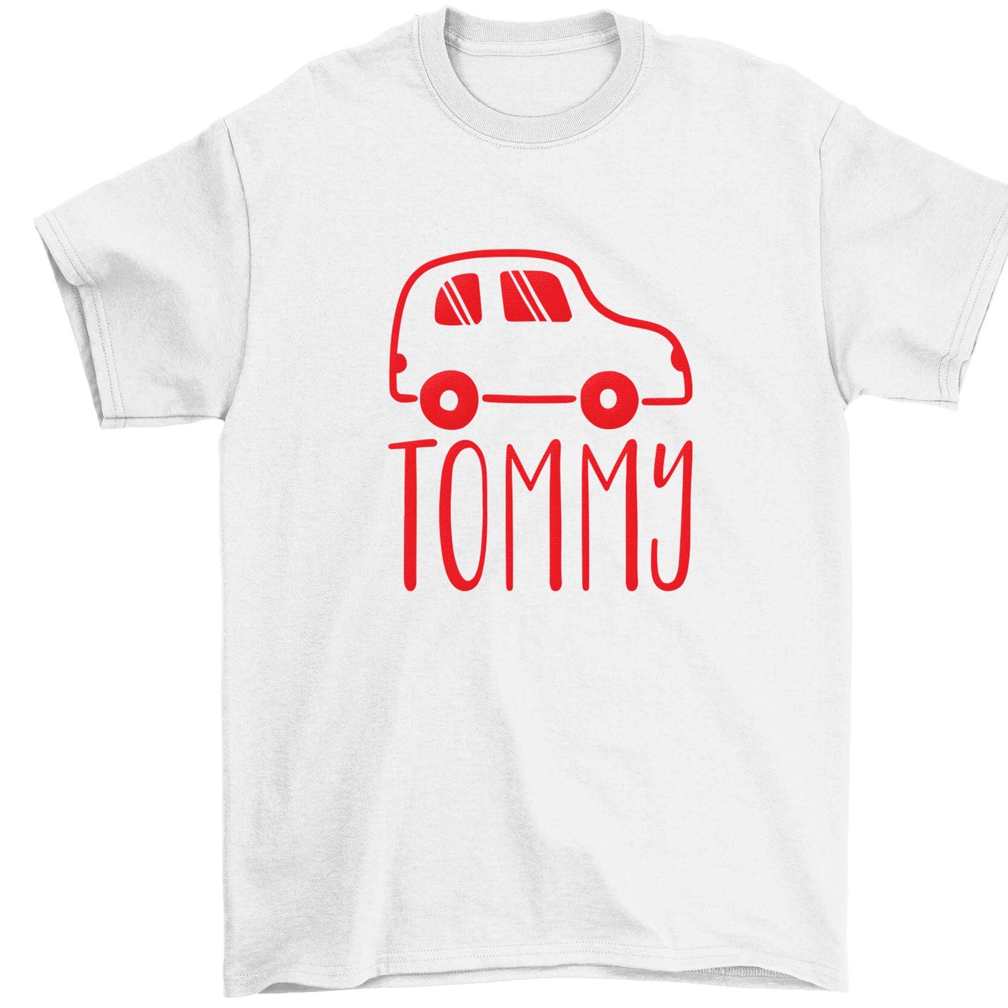 Personalised car any name here Children's white Tshirt 12-13 Years
