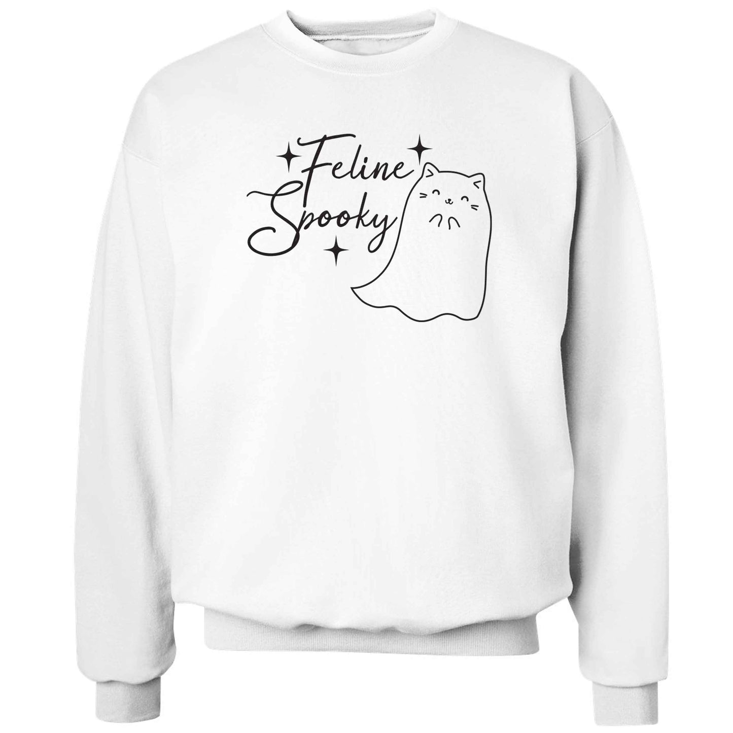 Feline spooky adult's unisex white sweater 2XL