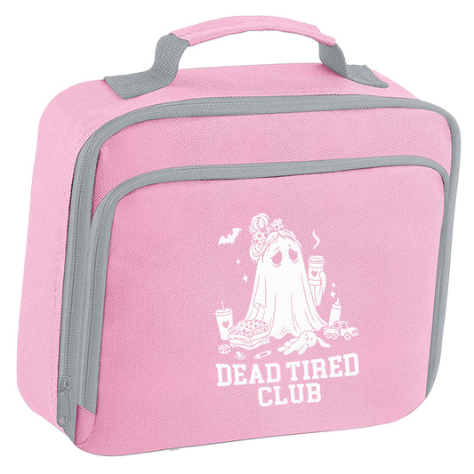 Dead tired club insulated pink lunch bag cooler