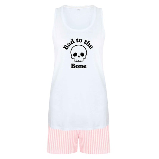 Bad to the Bone size XL women's pyjama shorts set in pink