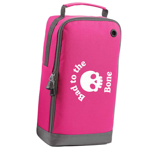 Bad to the Bone pink sports shoe bag horizontal print