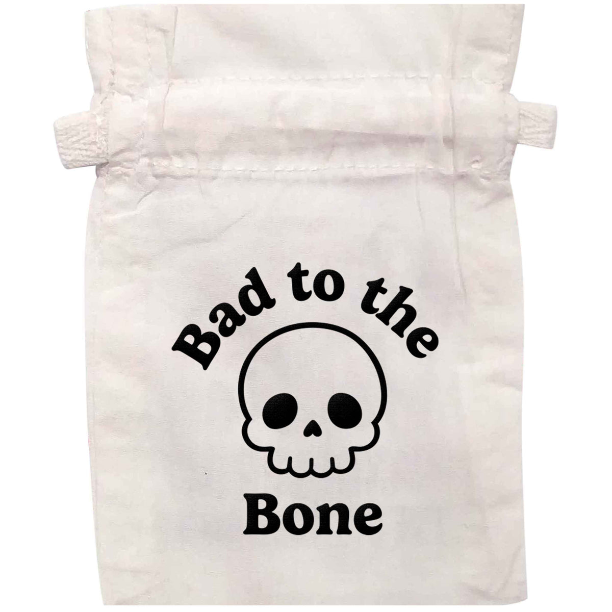 Bad to the Bone organic cotton pouch