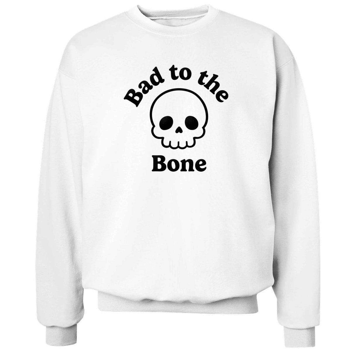 Bad to the Bone adult's unisex white sweater 2XL