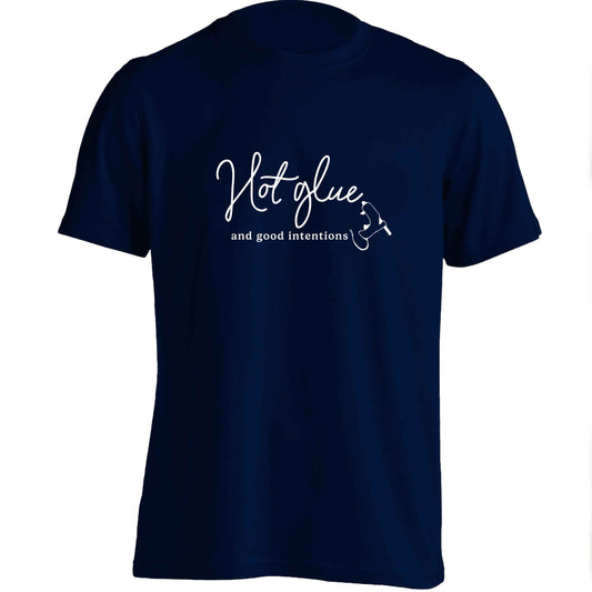 Hot Glue and Good Intentions adults unisex navy Tshirt 2XL