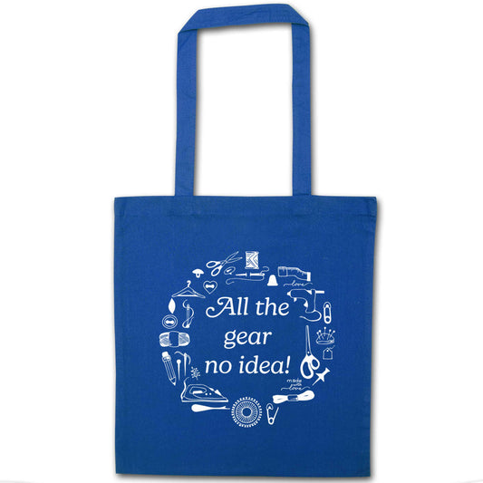All the Gear No Idea blue tote bag