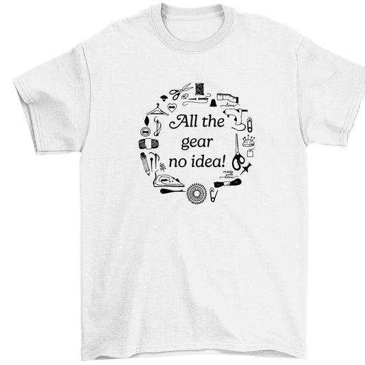 All the Gear No Idea Children's white Tshirt 12-13 Years