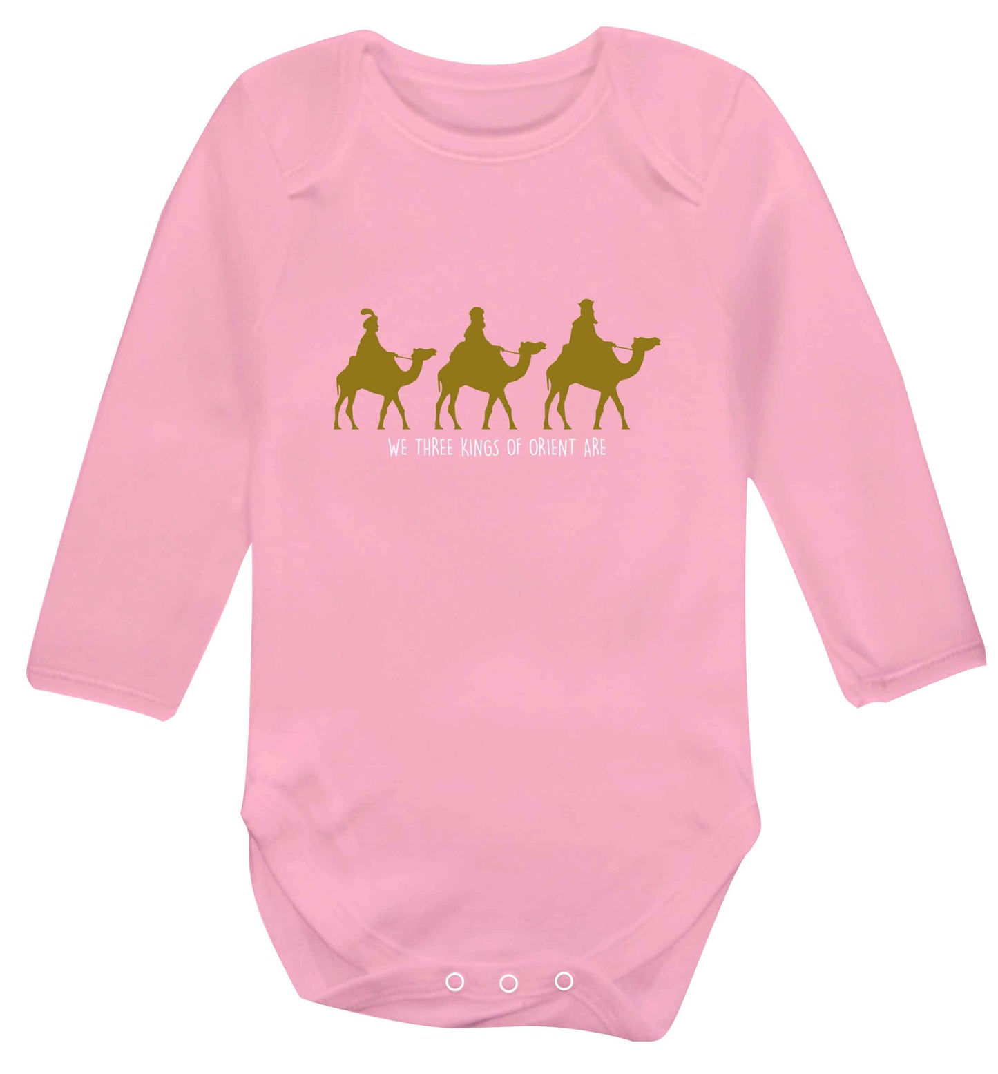 We three kings of orient are baby vest long sleeved pale pink 6-12 months