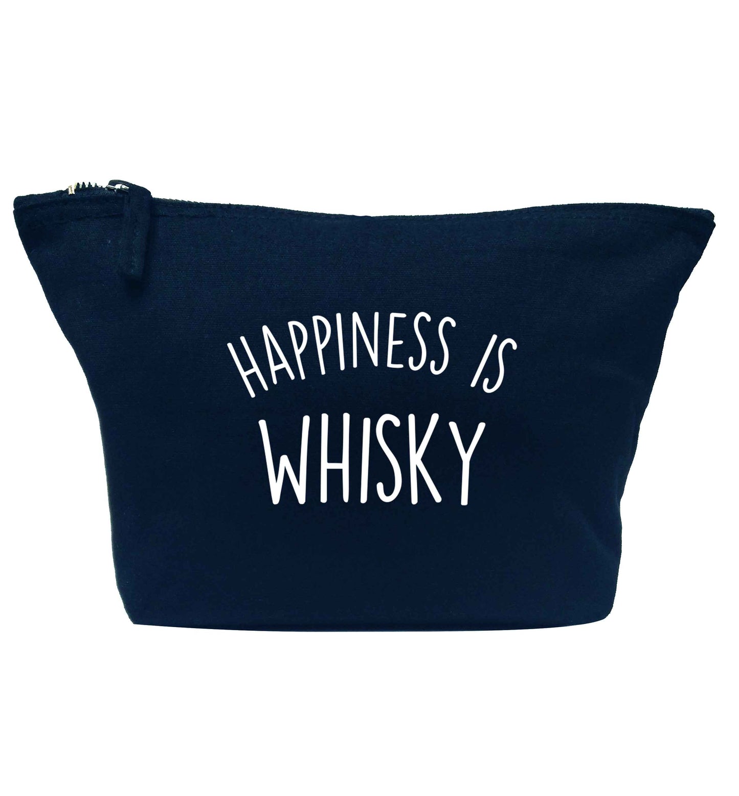 Happiness is whisky navy makeup bag