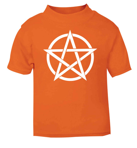 Pentagram symbol orange baby toddler Tshirt 2 Years