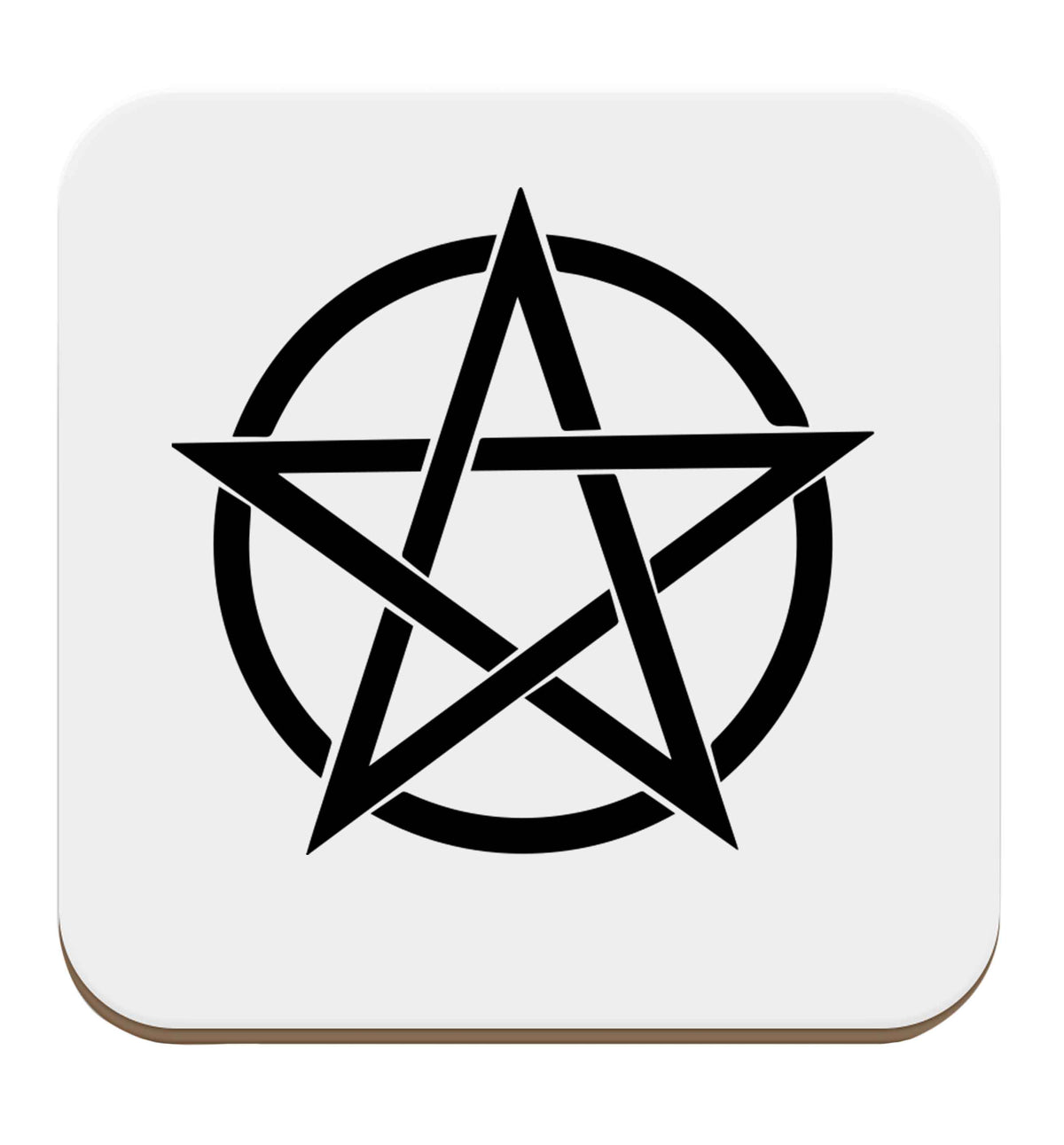 Pentagram symbol set of four coasters
