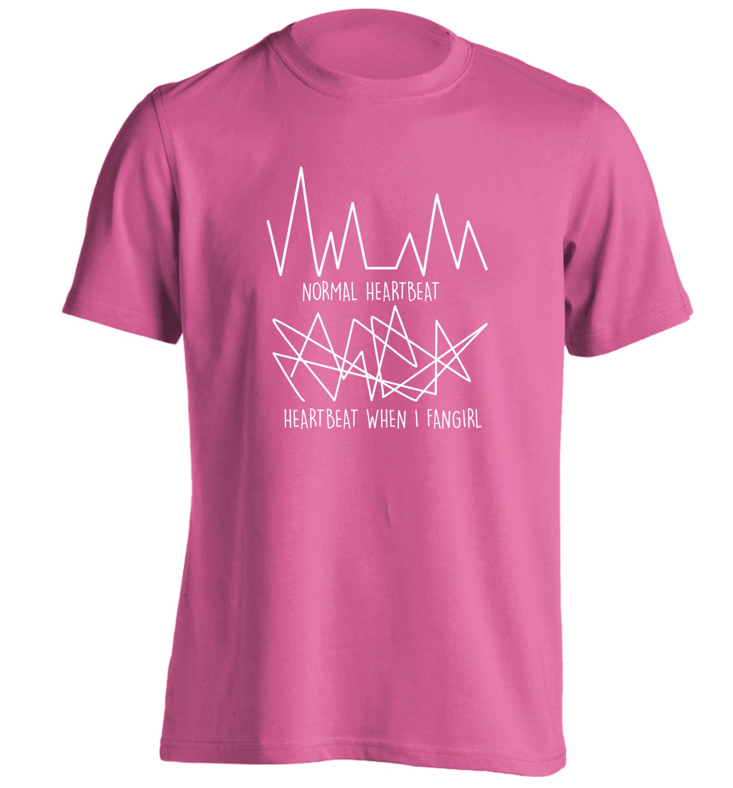 Normal heartbeat heartbeat when I fangirl adults unisex pink Tshirt 2XL