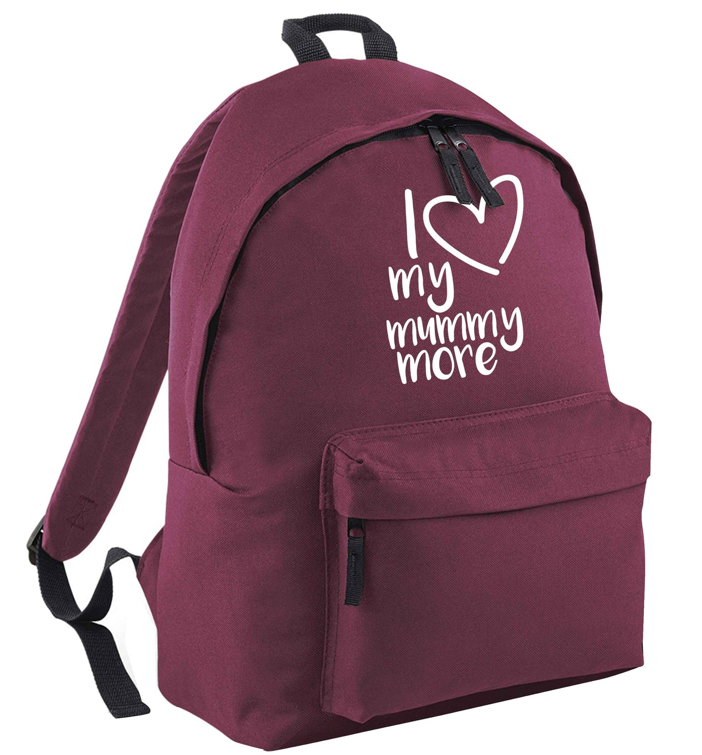 I love my mummy more black childrens backpack