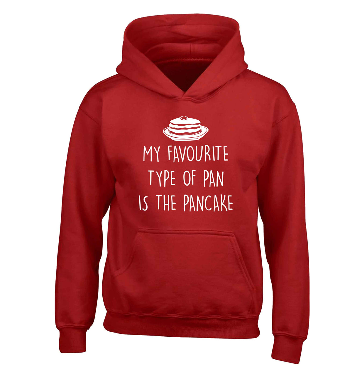 My favourite type of pan is the pancake children's red hoodie 12-13 Years