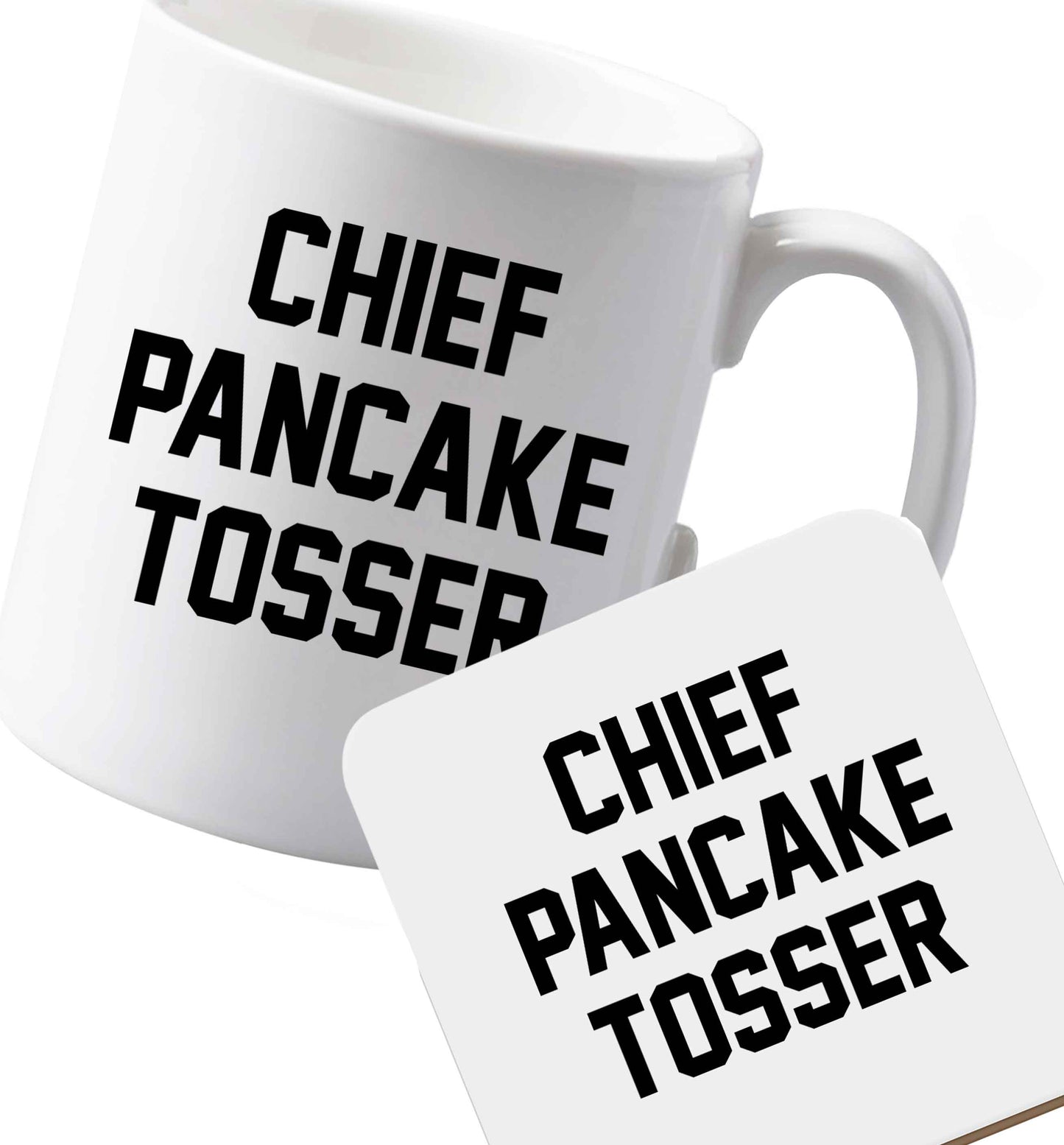 10 oz Ceramic mug and coaster Favourite Type Pan Pancake both sides