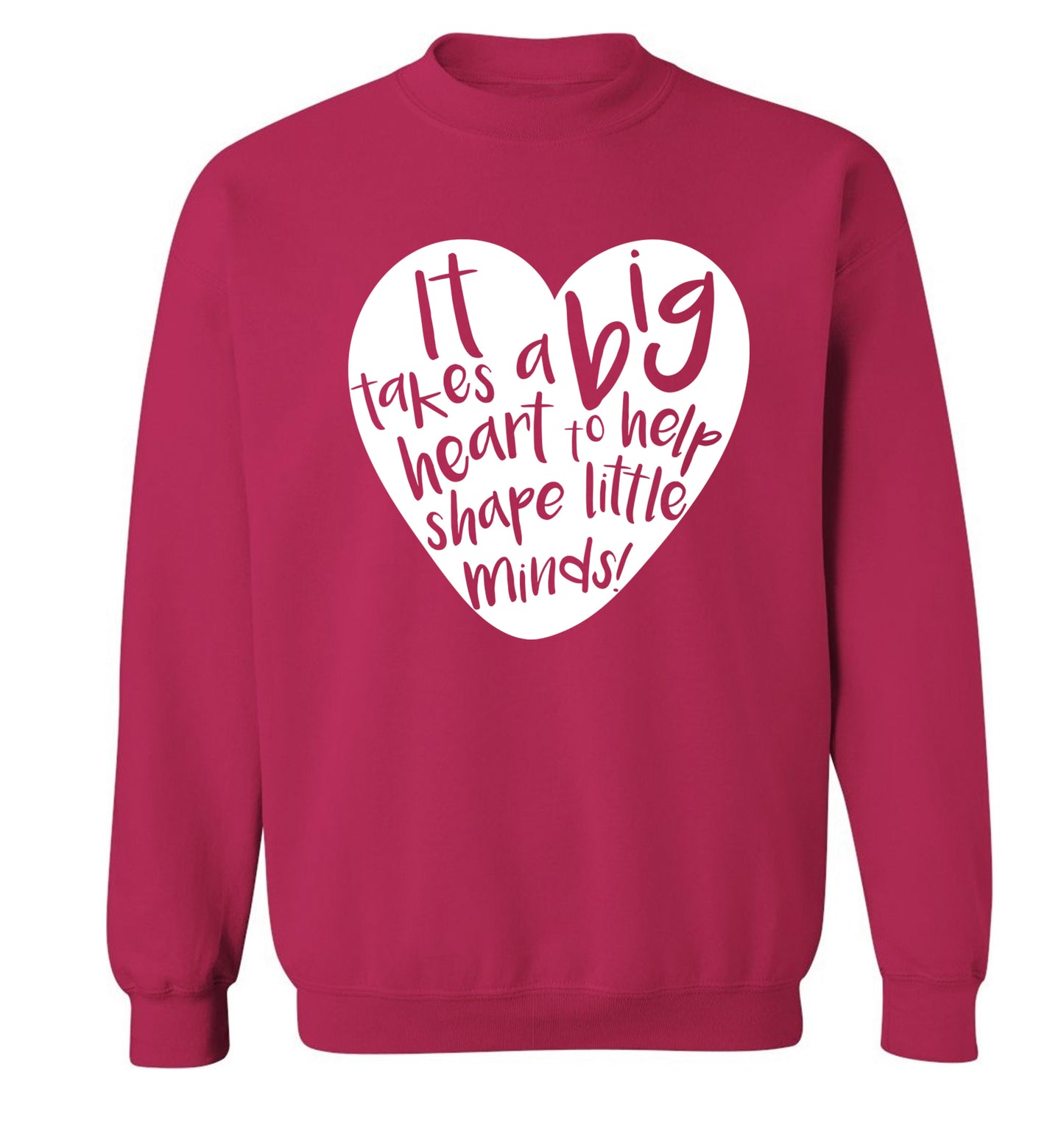 It takes a big heart to help teach little minds Adult's unisex pink Sweater 2XL