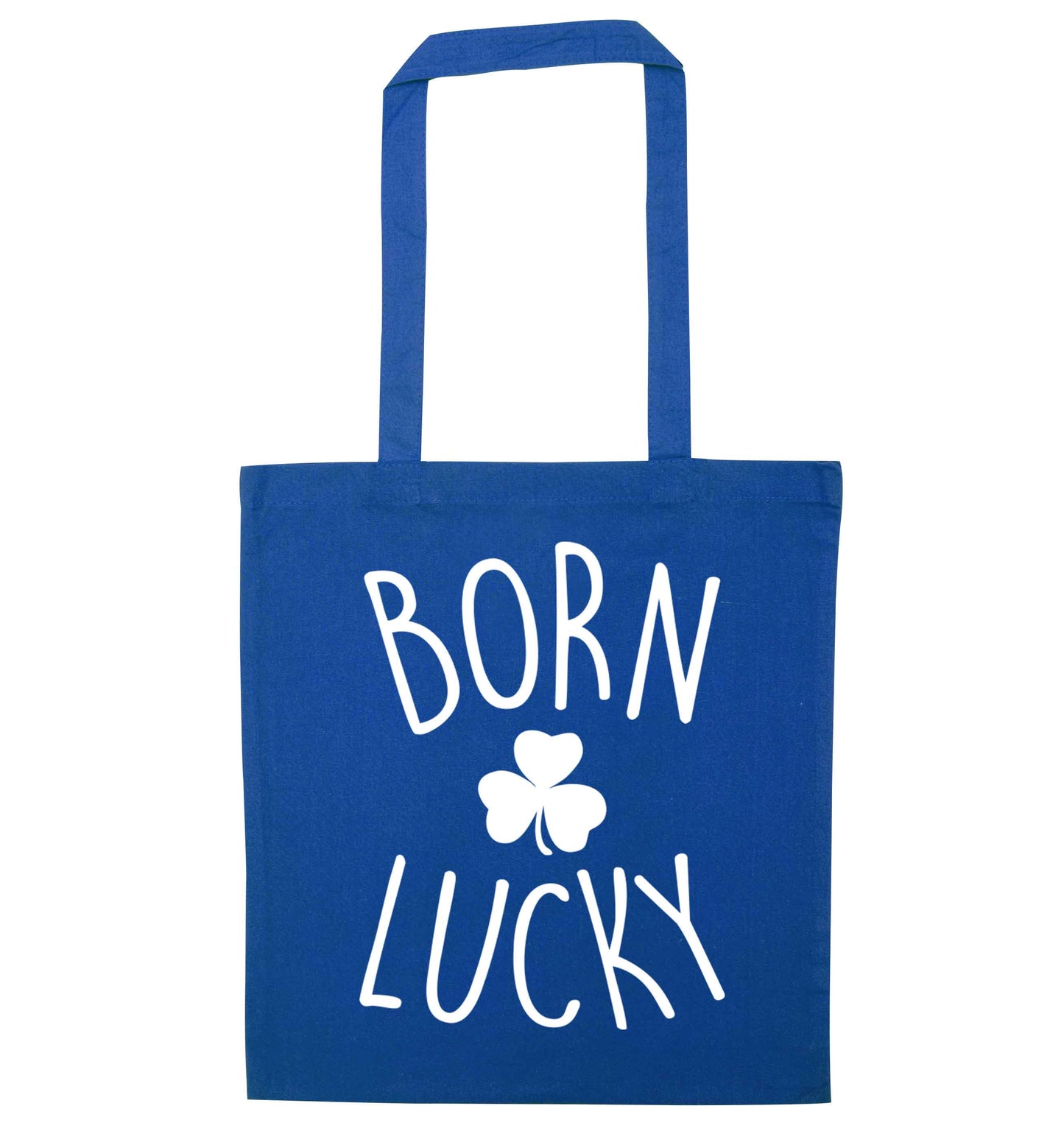 Born Lucky blue tote bag