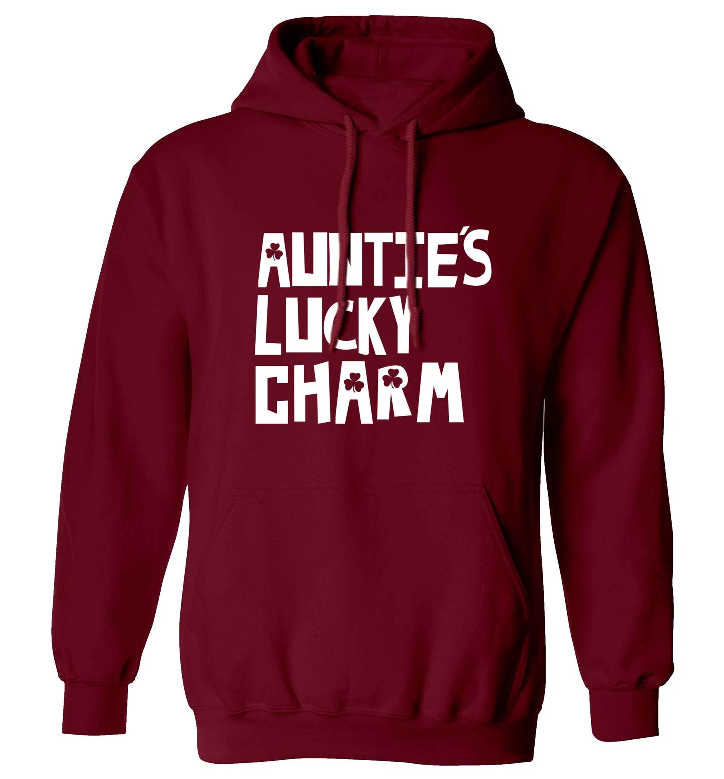 Auntie's lucky charm adults unisex maroon hoodie 2XL