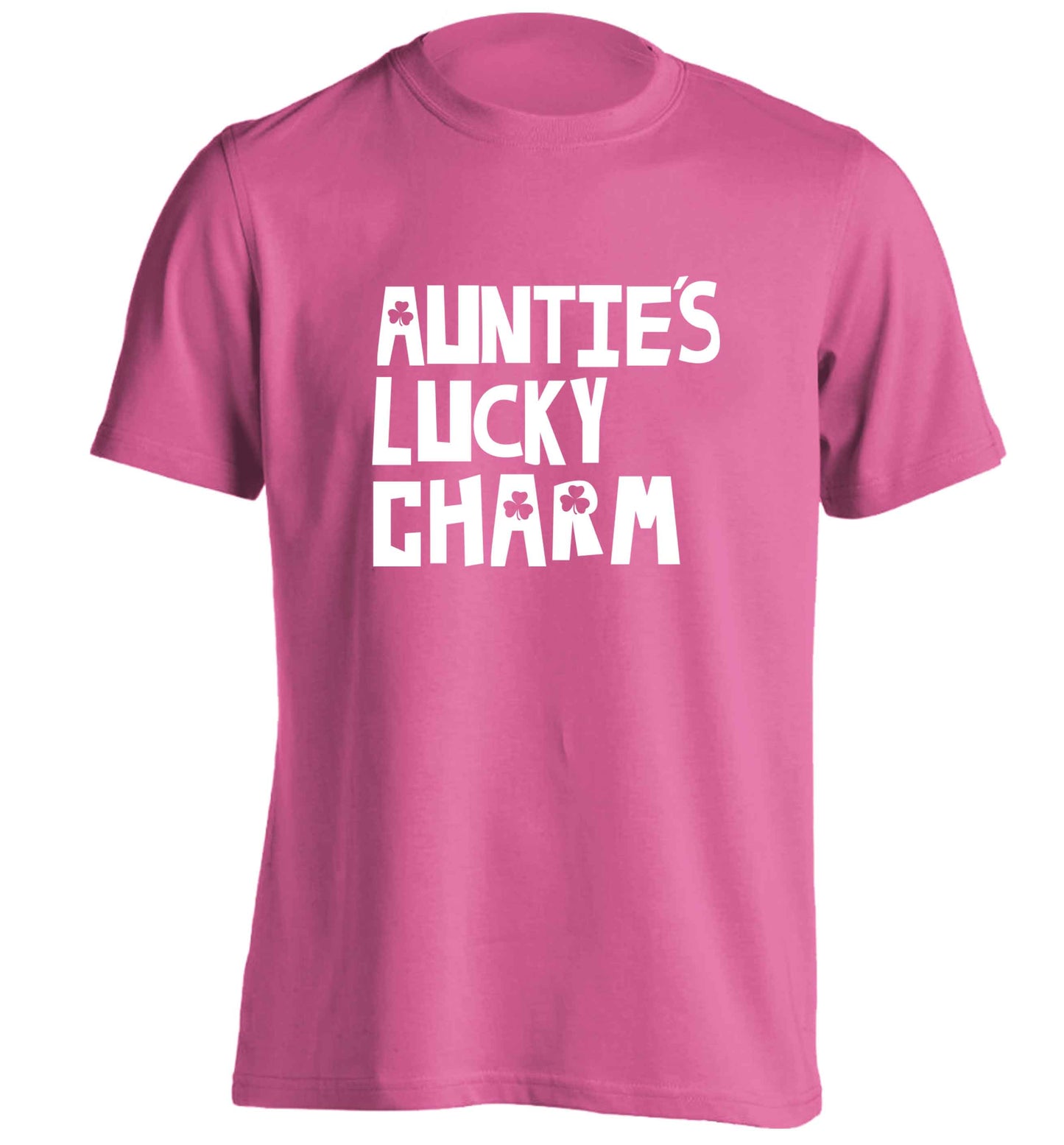 Auntie's lucky charm adults unisex pink Tshirt 2XL