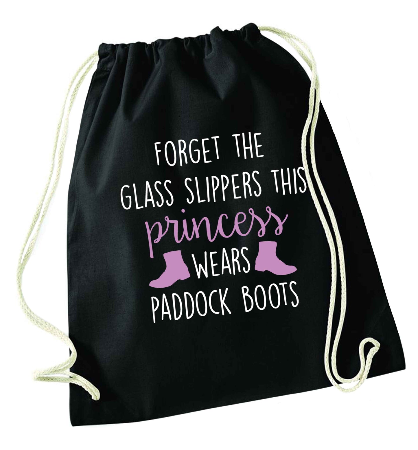 Forget the glass slippers this princess wears paddock boots black drawstring bag
