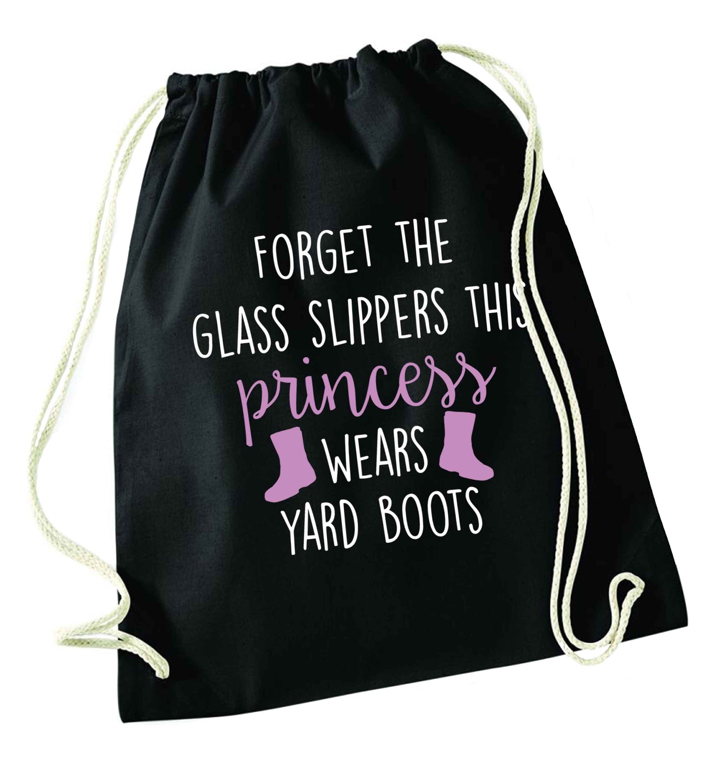 Forget the glass slippers this princess wears yard boots black drawstring bag