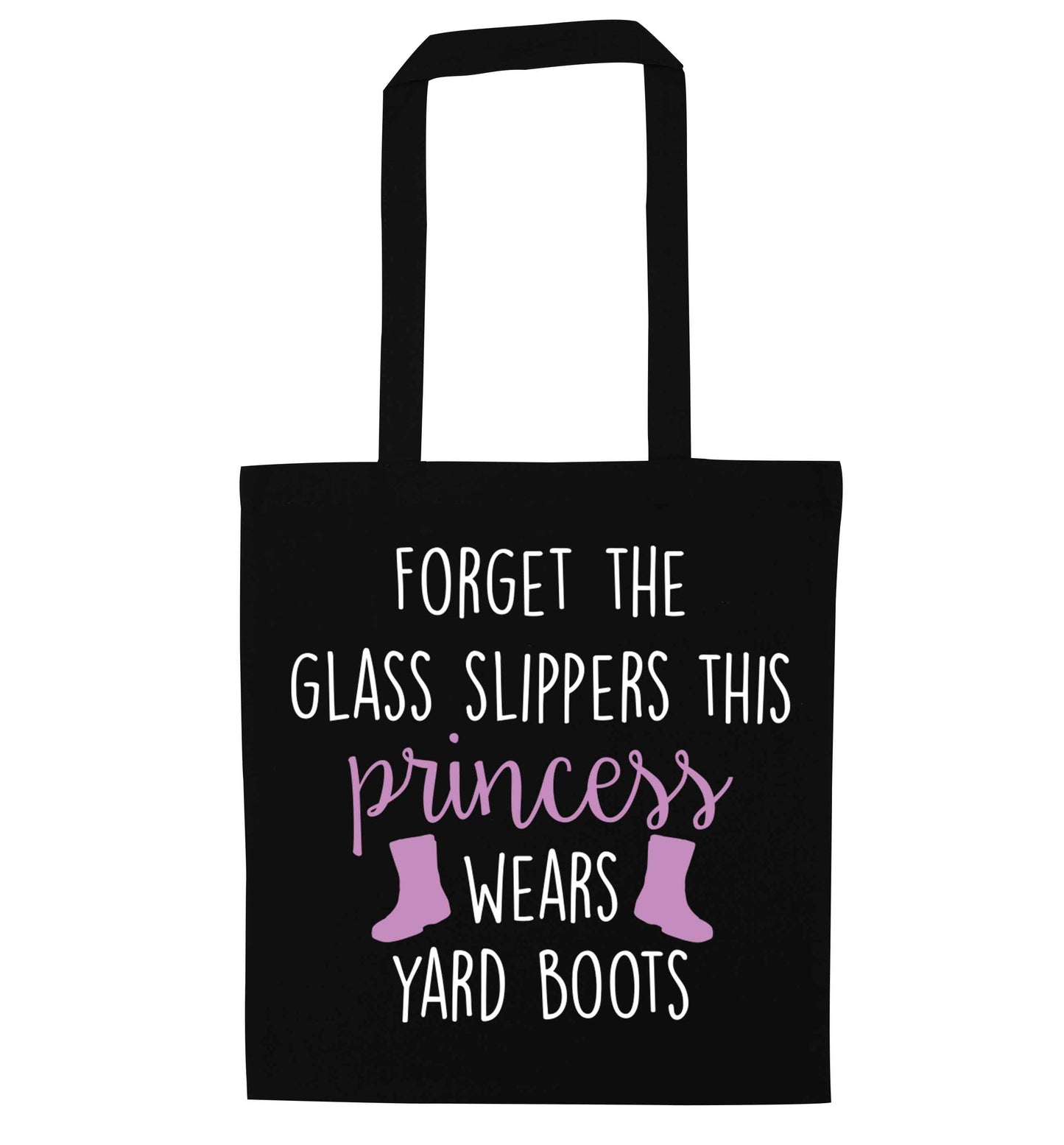 Forget the glass slippers this princess wears yard boots black tote bag