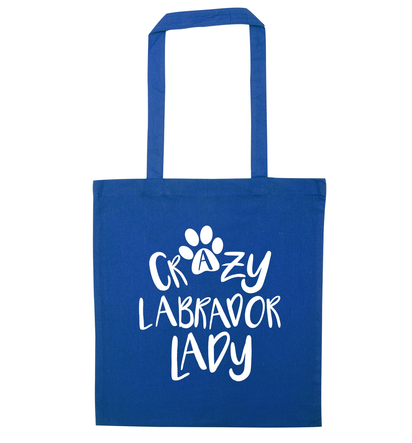 Crazy labrador lady blue tote bag